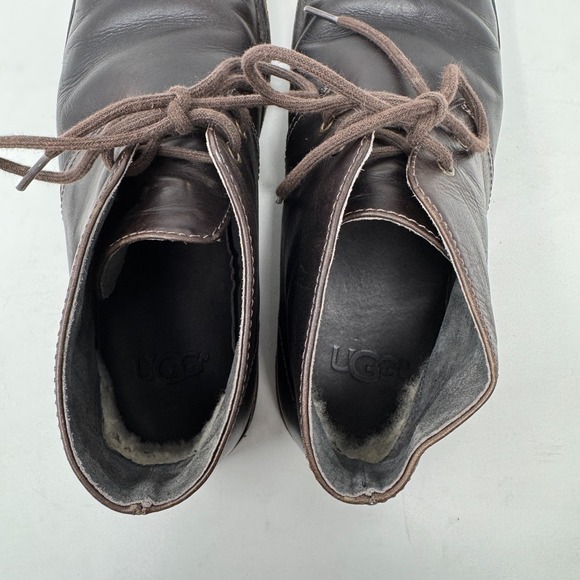 UGG Australia Leighton Chukka‎ Desert Leather Boots Black 3275 Men\'s Size 8.5 main image 9